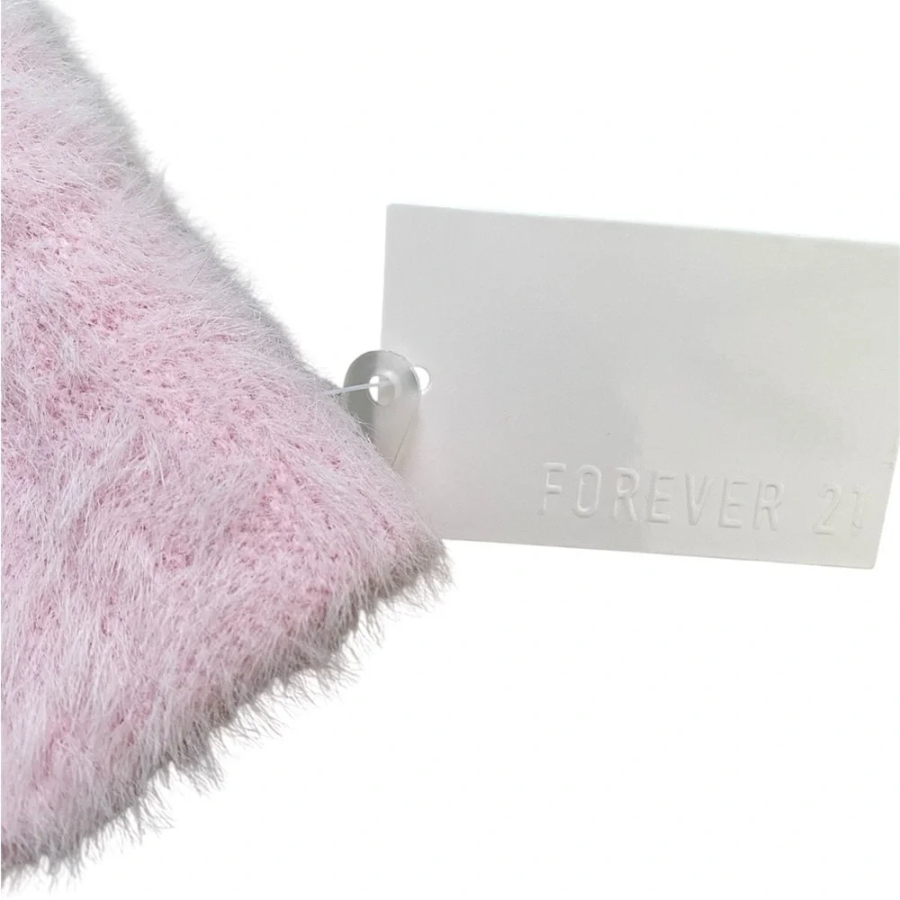 Forever 21 New Baby Pink Fuzzy Knit Bucket Hat NWT